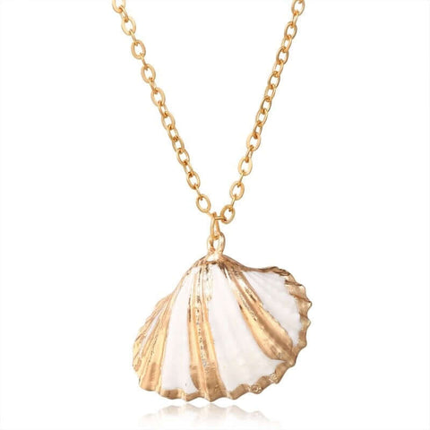 Collier coquillage et or