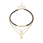 collier multirang couleur or